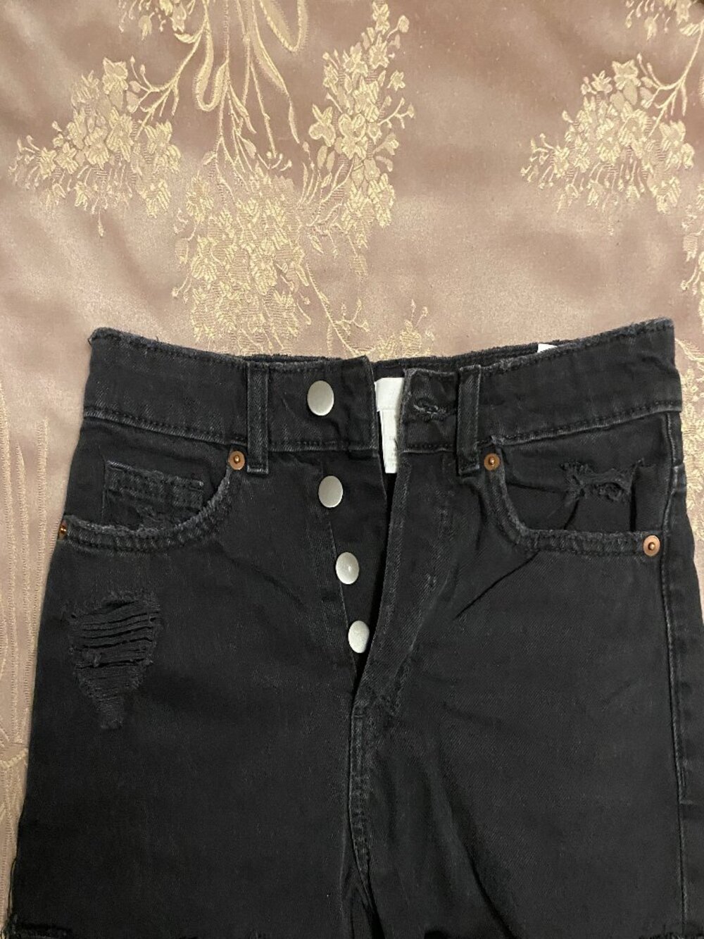 black denim shorts